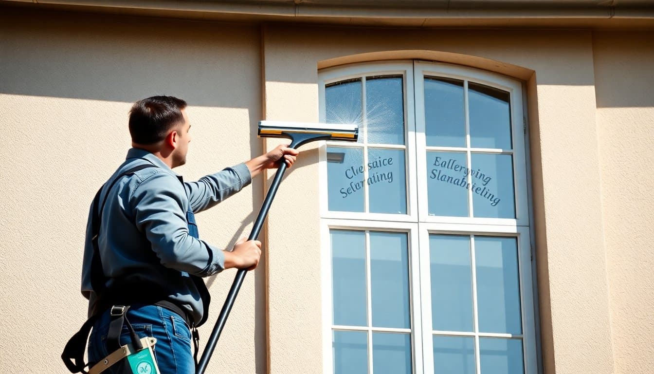 Nettoyage de vitres extérieures en hauteur