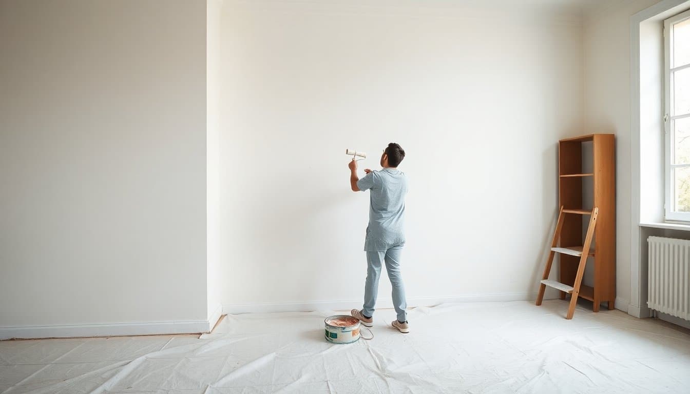 Peintre professionnel réalisant des travaux d'intérieur