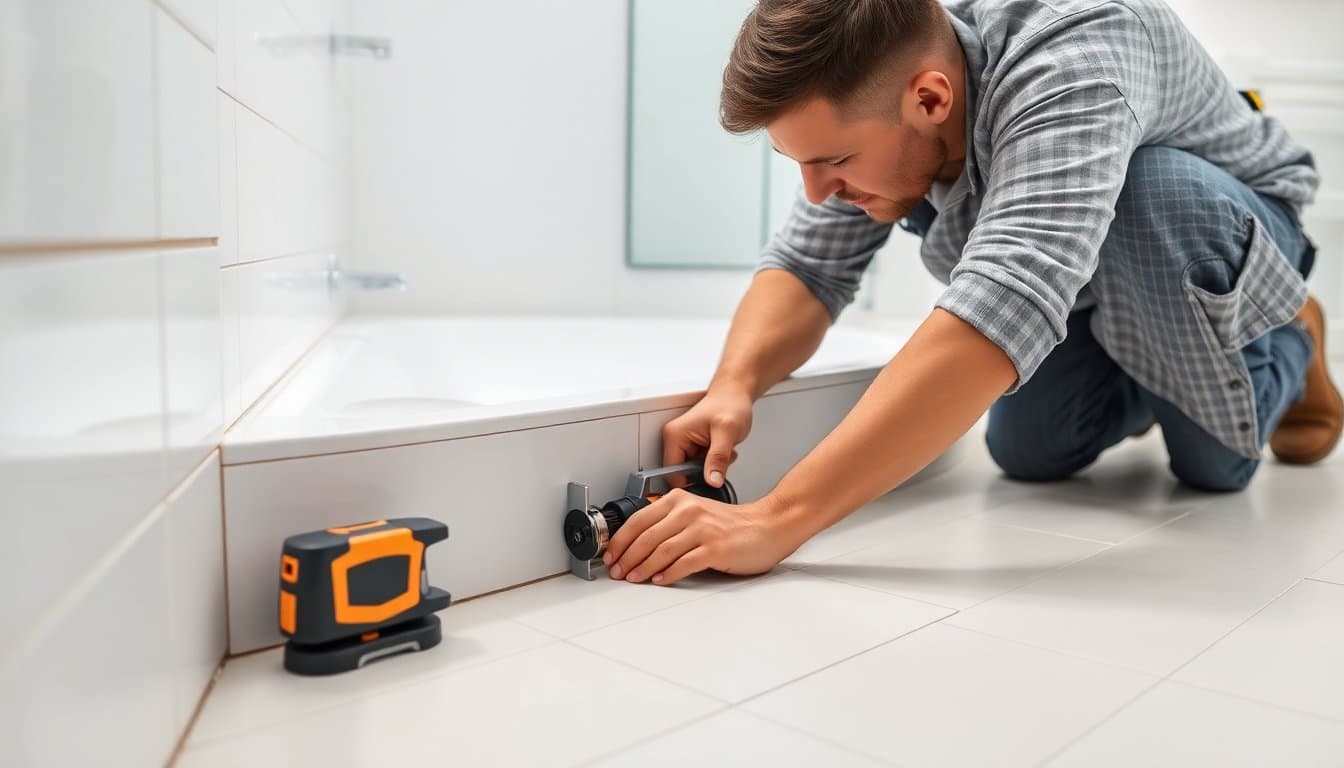 Pose de carrelage en salle de bain